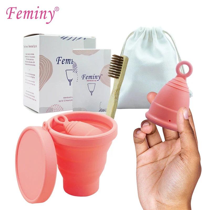 Certified Hypoallergenic Menstrual Cup With Sterilizer Cup Female Medical Silicone Soft Copo Mentrual Health Care Products Set