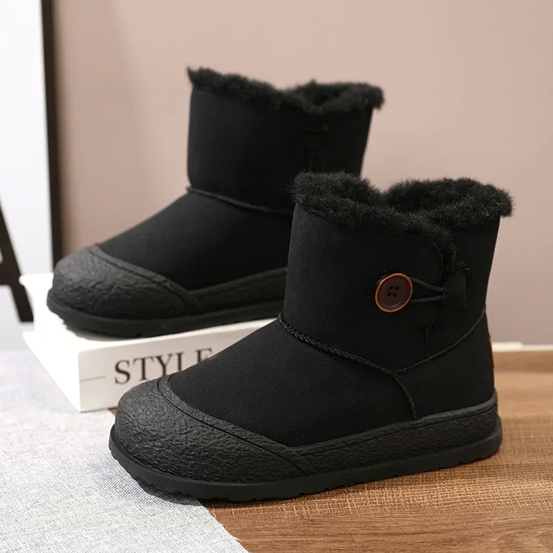 New Children's Snow Boots Trendy All-match Child Winter Thickened Cotton Shoes Warm Boys Girls Non-slip Wear-resistant Kid Boots