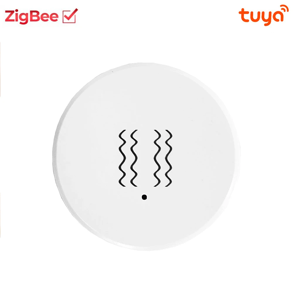 Tuya-Zigbee Vibração Sensor, Porta, Janela, Quebrar, Detecção de Roubo, Smart Home Security Alarm System, Smart Life APP Controle