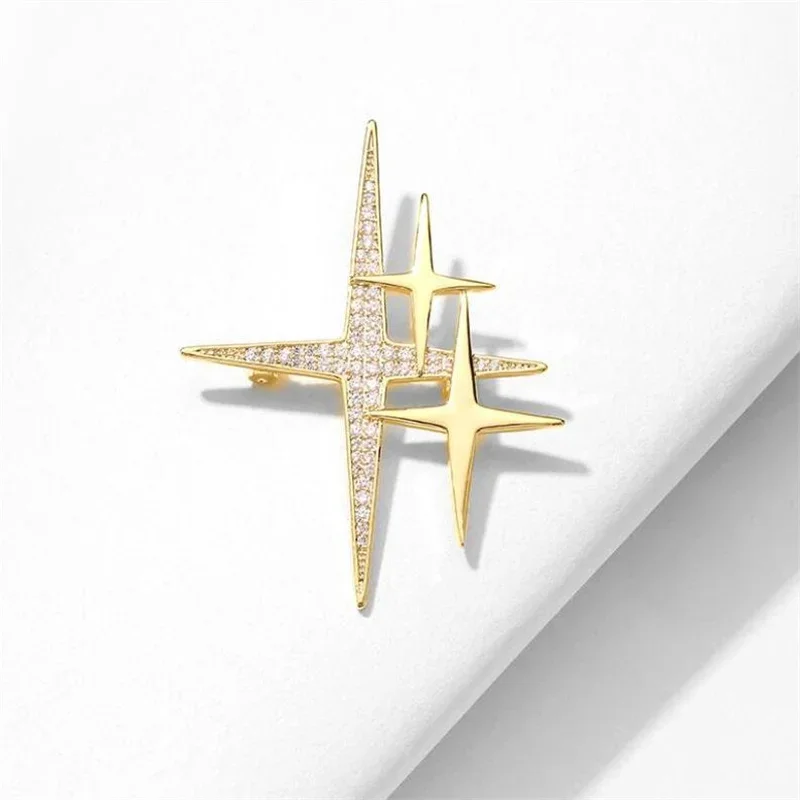 1Pc Sparkling Star Brooch for Women Men Exquisite Tiny Spot Brooches Pins Jewelry Trendy Accessories Summer Holiday Gifts 2024