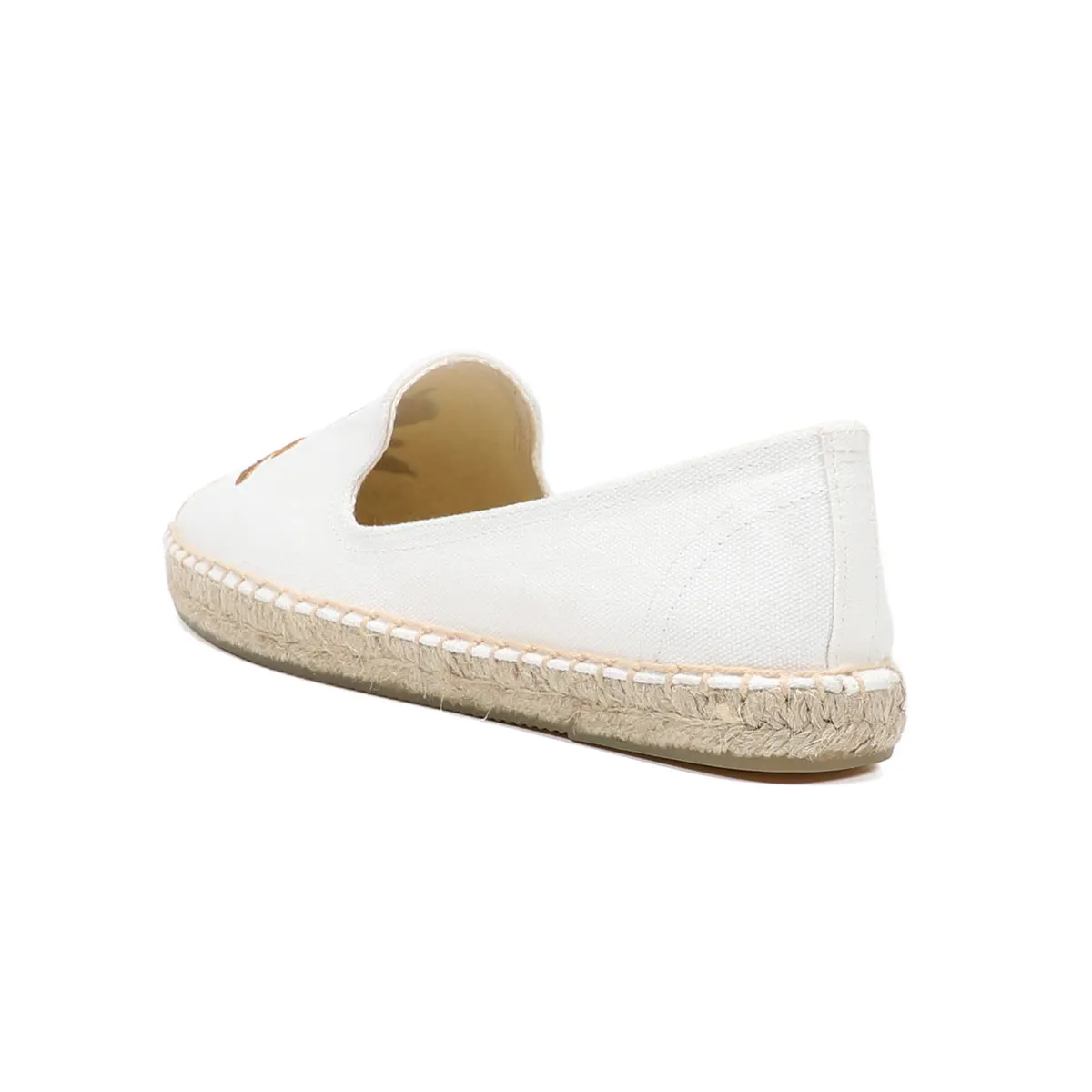 Summer fashion ladies all-match casual white shoes fruit pattern embroidered slip-on canvas shoes zapatos mujer espadrilles