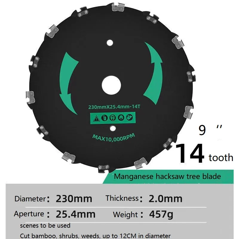 Electric lawnmower sawing tree or wood sawing blade petrol brush cutter right angle chain saw accessories