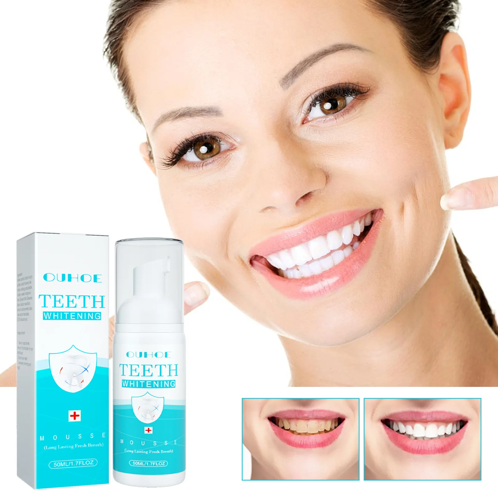 Teeth Whitening Foam Toothpaste Deep Cleansing Plaque Stains Repair Brightening Fresh Breath Oral Hygiene Care Mousse Toothpaste