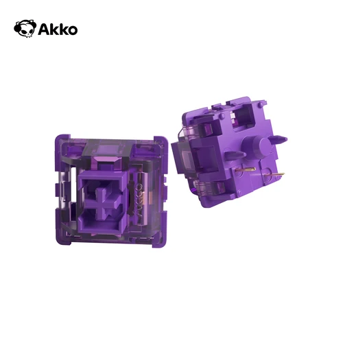 Akko V3 Pro interruptores morados lavanda interruptor táctil de 5 pines 40gf con vástago estable a prueba de polvo para teclado mecánico Mx (45 uds)