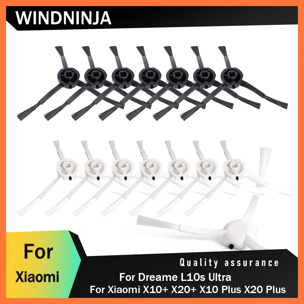 ชิ้นส่วนแปรงด้านข้างสำหรับ Dreame L10s อัลตร้าหุ่นยนต์สูญญากาศสำหรับเสี่ยวมี่ X10+ X20 + X10 พลัส X20 พลัสแปรงสามเหลี่ยมอุปกรณ์เสริมที่ทนทาน