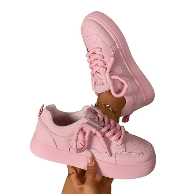Casual Platform Women Vulcanize Shoes Thick-Soled Sneakers for Women New Fashion Trend Versatile Heightening Bread Shoes