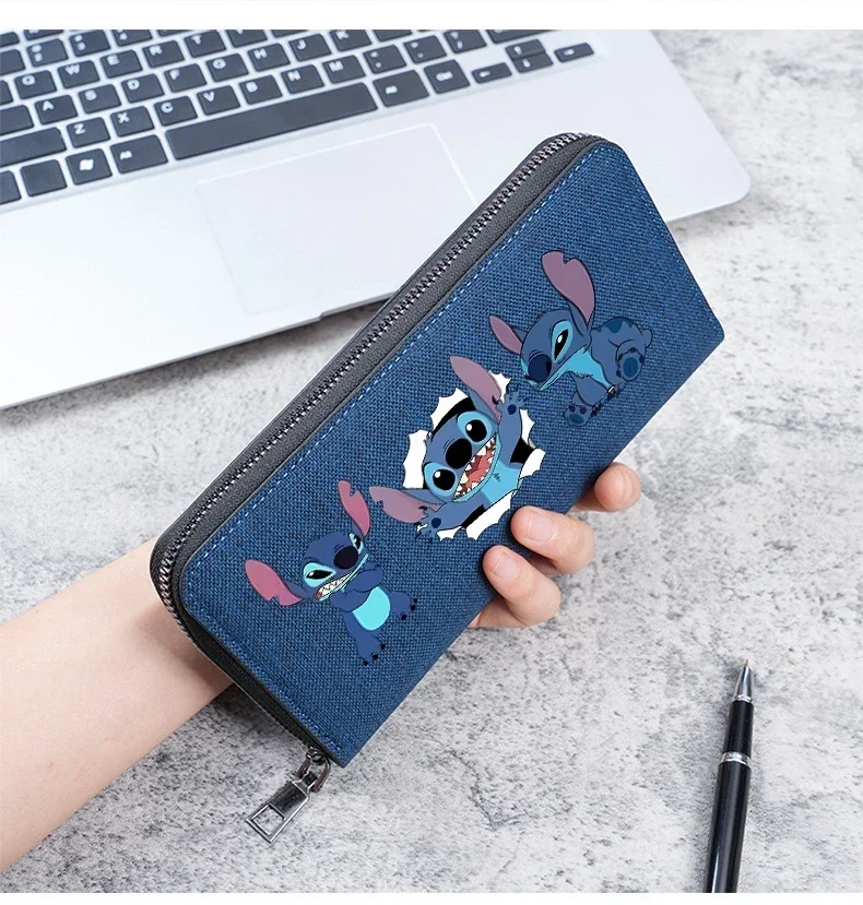 

Stitch Wallet Women Large Capacity Long Purse Cute Portable Wallets Cartoon Anime Fashion ID Card Storage Bag Clutch Child Gift