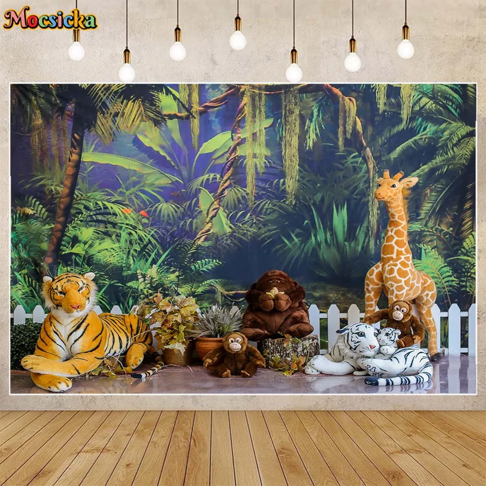 

Mocsicka Photography Background Wild Forest Jungle Animals Baby Kids Birthday Portrait Backdrop Newborn Shoot Props Photo Studio