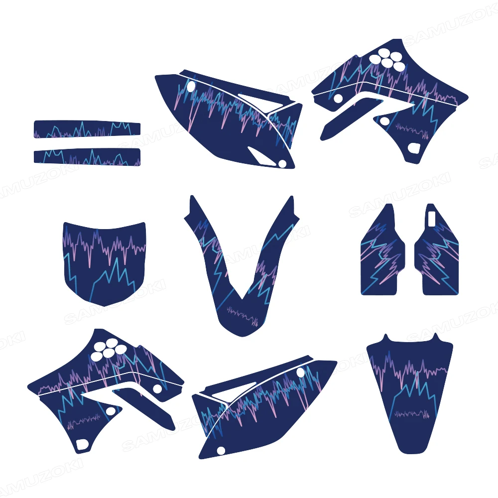 Motorcycle Fairing Graphics Background Decals Sticker Fit for Kawasaki KX250F KXF 250 KX 250F 2009 2010 2011 2012 Custom Number
