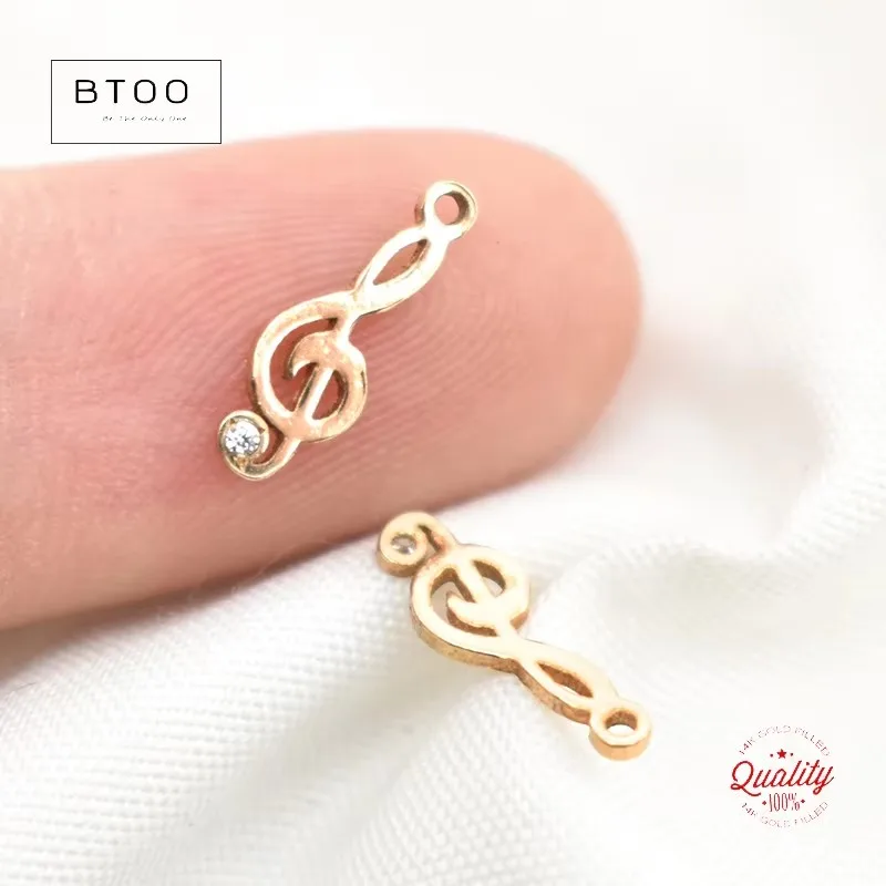 14K Gold Filled Musical Note Charms Gold Filled Charm For Jewelry Making Supplies Bracelet Charm Earring Charm Necklace Charm - view 2