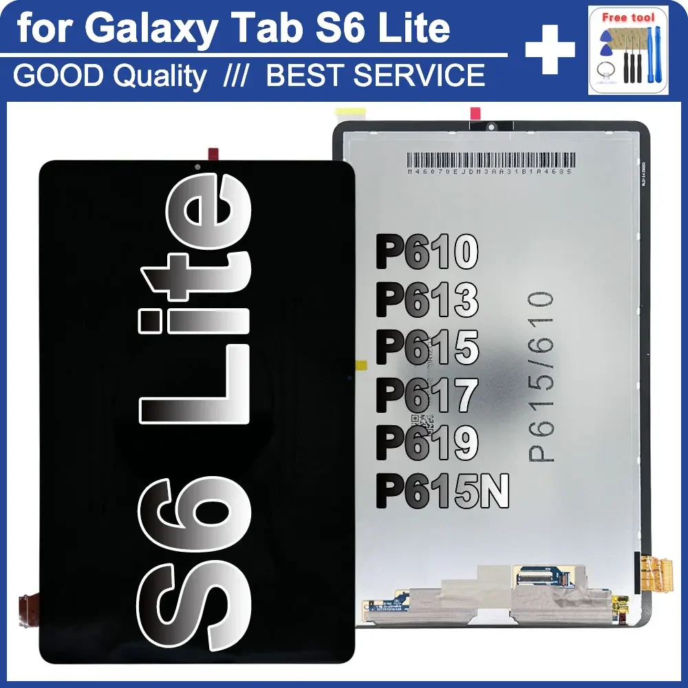 100% New Screen for Samsung Galaxy Tab S6 Lite 10.4 P610 P613 P615 P617 P619 LCD Display Touch Screen Digitizer Replacement LCD