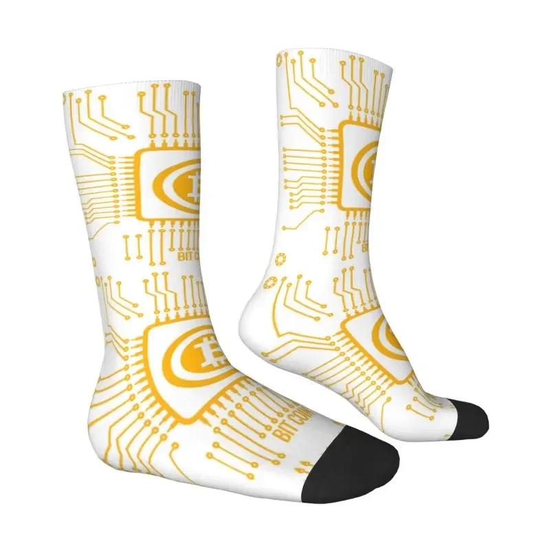 Bitcoin CPU Miner Dress Socks Men Women Warm Fashion BTC Blockchain Cryptocurrency Crew Socks