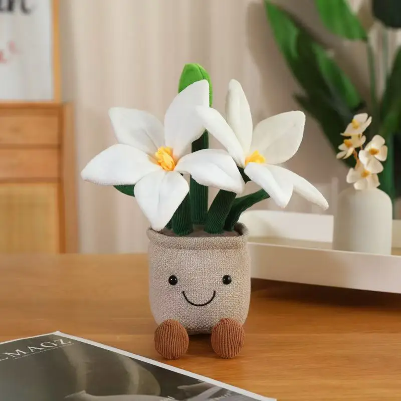 Latest Flower Pot Plant Series Kawaii Plush Toy Figurines, Dolls, Cartoons, Cute Home Ornaments, Holiday Gift Dolls