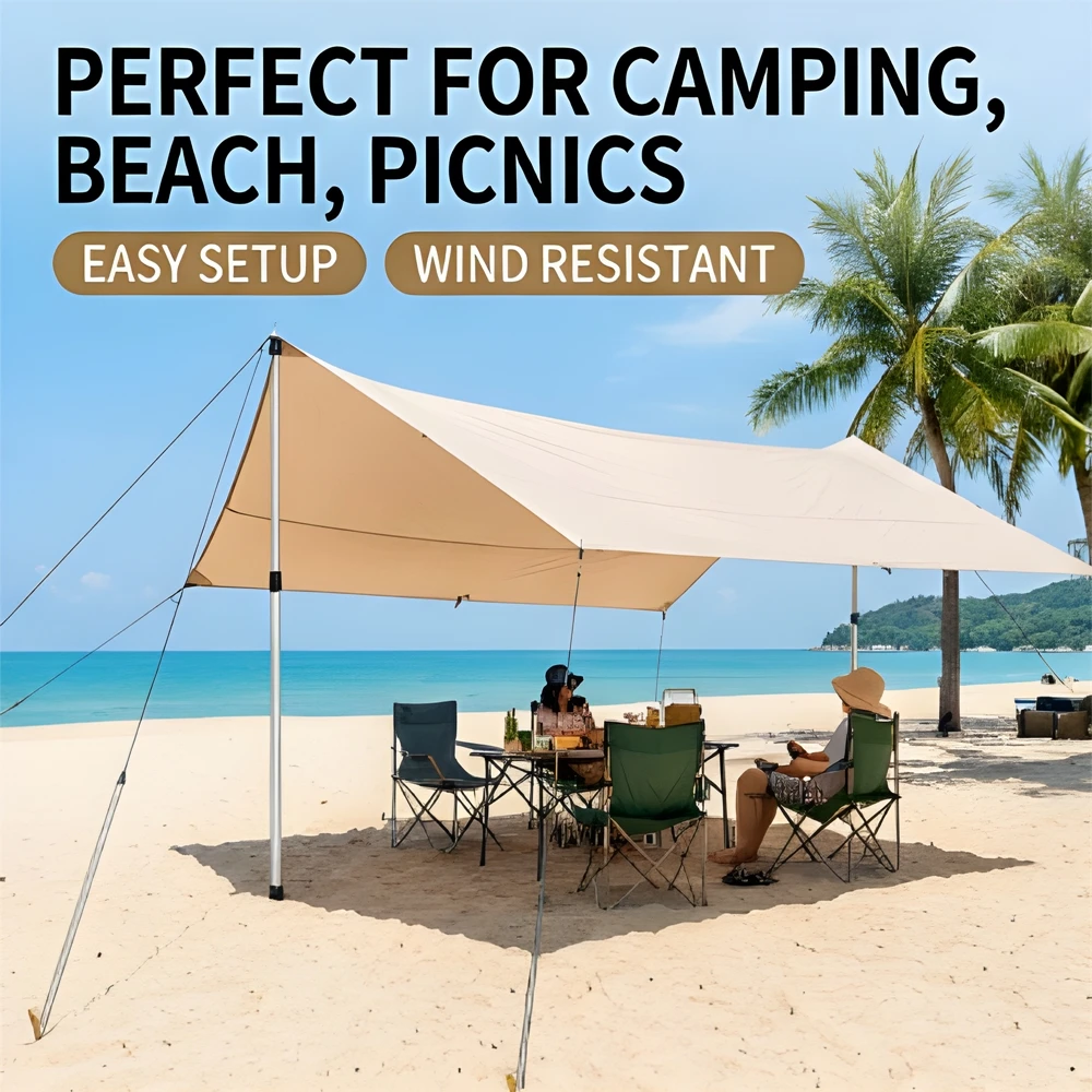 Aluminium Teleskop Zeltstangen Set 30mm Heavy Duty, Verstellbare Aufstellstangen für Tarp Sonnensegel Camping Vorzelt, Robustes Kit inklusive Heringe und Abspannseile für maximale Stabilität im Freien – Detail 4