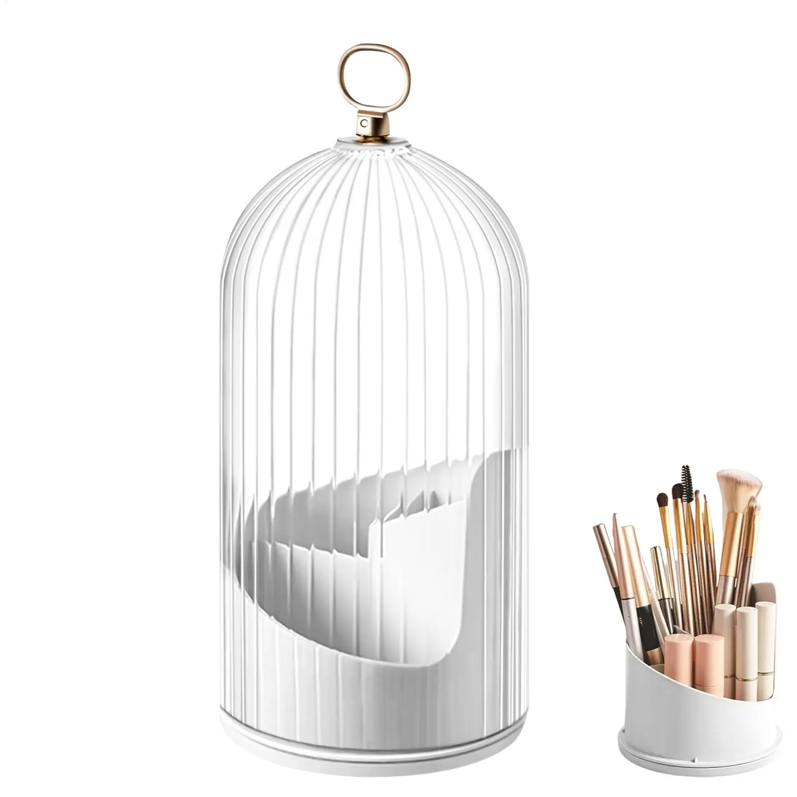 Enclosed Toothbrush Holder Waterproof Space Saving Bathroom Organizer for Dressing Table Large Capacity Multifunctional Cosmetic