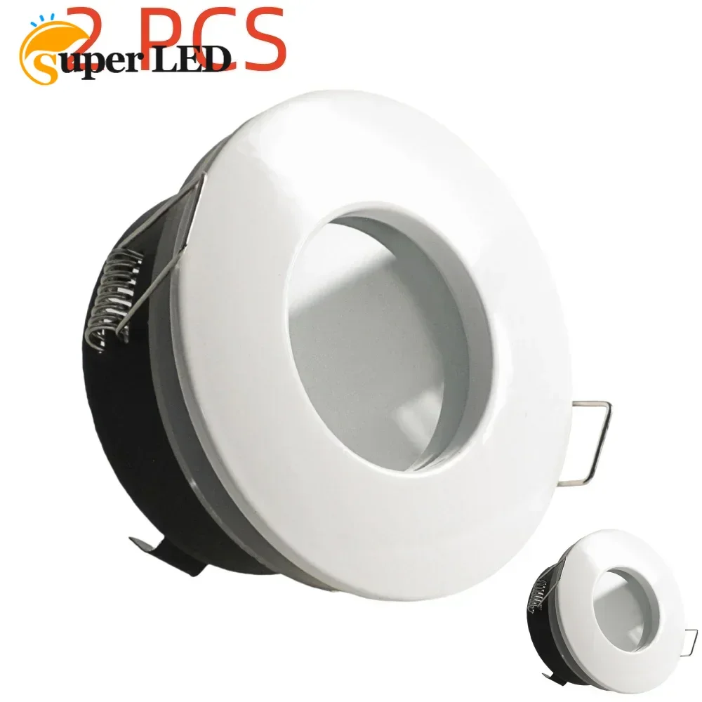 

2pcs IP65 Waterproof Recessed GU10/MR16 Led Spot Light Fixtures Downlight Frame Round Square GU10 Spotlight Bulb Housing