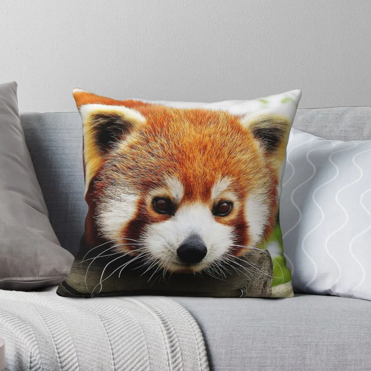 

Red Panda Cozy Square Pillowcase Polyester Linen Velvet Pattern Zip Decorative Throw Pillow Case Sofa Cushion Cover Wholesale