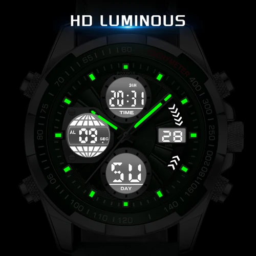 Imagen 2 del producto LIGE Relojes militares de moda para hombres Reloj cronógrafo deportivo original de lujo ​ Reloj de pulsera digital para hombre con reloj de cuarzo resistente al agua