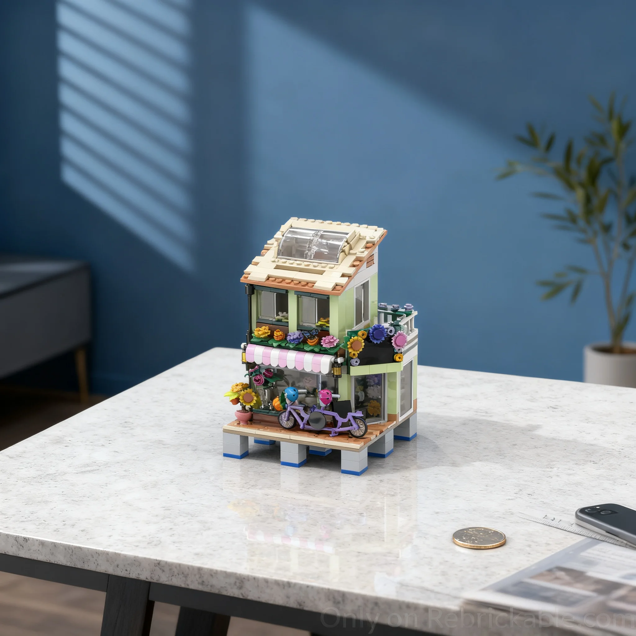 483pcs MOC Little Flower Shop - Riviera Extension Friends Model Toys Building Blocks Construction Christmas Gift Display 3D