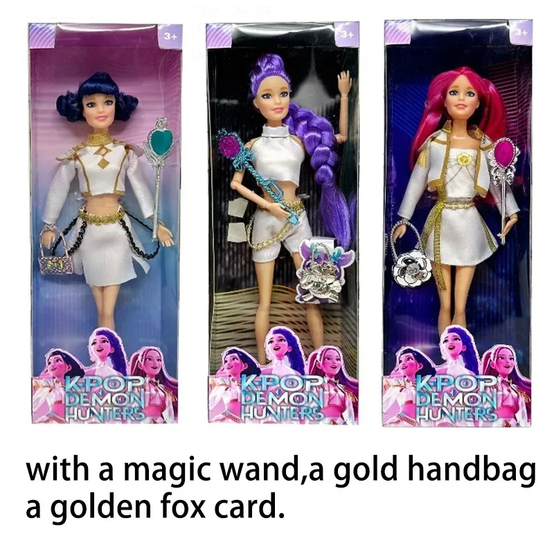 実写フィギュアおもちゃ Kpop デーモンハンターズ ルミ ミラ ゾイ サッシー カラフルな光のテーマソング ファン向け 子供の誕生日プレゼント