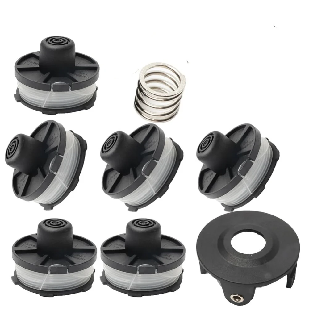6PCS TLM-01 Spool 1PCS Cover 1PCS Spring Replacement For Compatible Trimmer Line Garden Power-tool Accessories