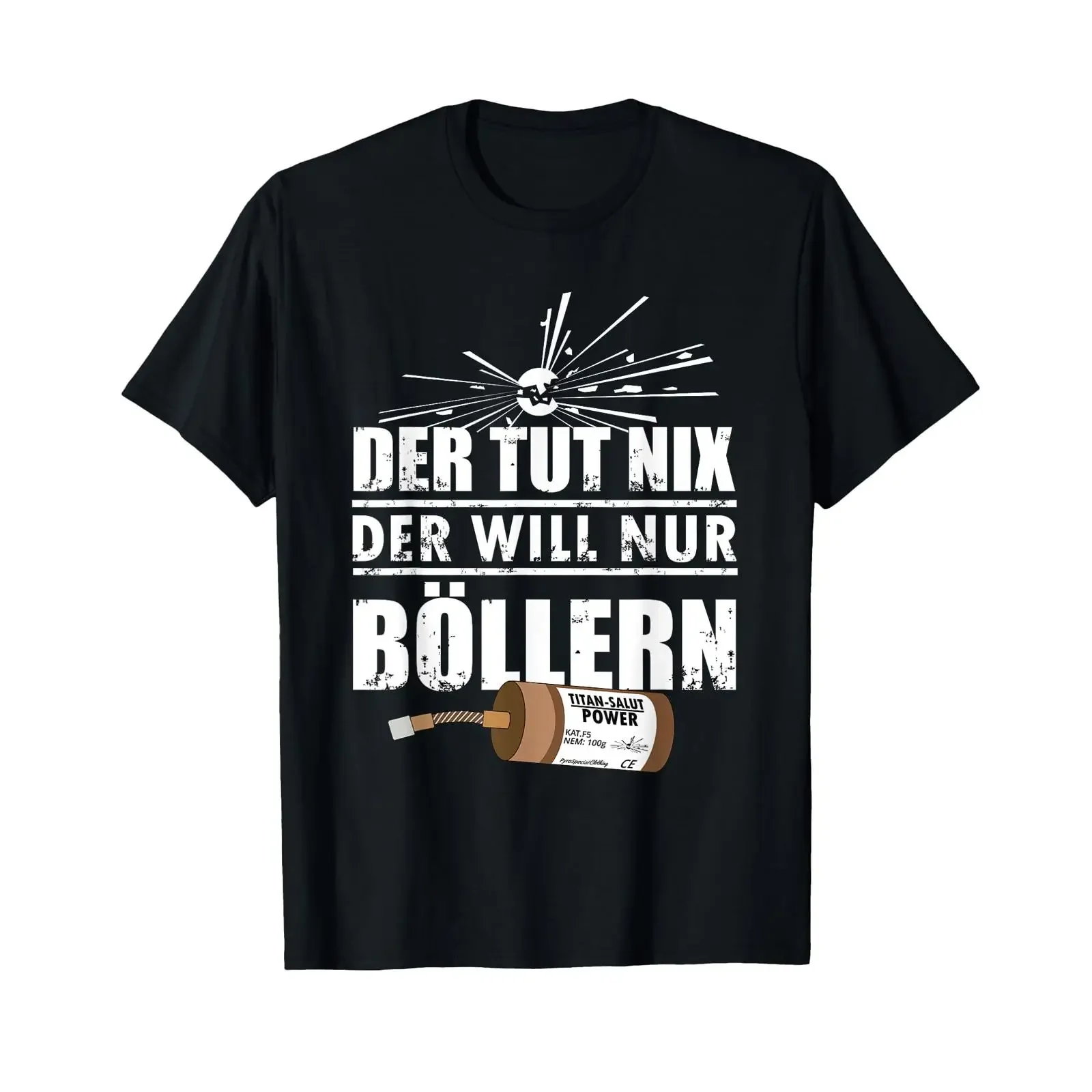 Silvester Feuerwerk Pyro Böller T Shirt vintage Washed streetwear Soft Comfortable Casual designer clothes Stylish Unisex