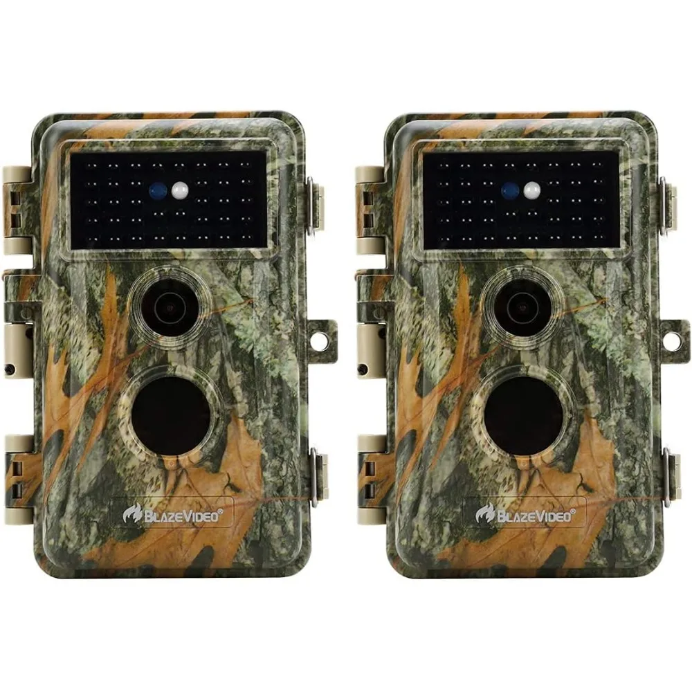 

2-Pack Game & Trail Camera MP4 Video No Glow Night Vision Motion Activated Waterproof 0.3 Trigger Speed for Hunting Wildlife