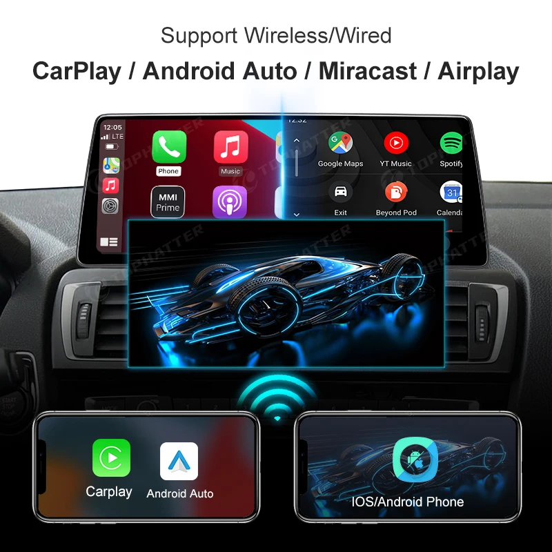 Tela de navegação para carro, para bmw x5 x6 e70 e71 2007-2012 12.8 "/10.25" 2k hd touchscreen rádios de coche bluetooth