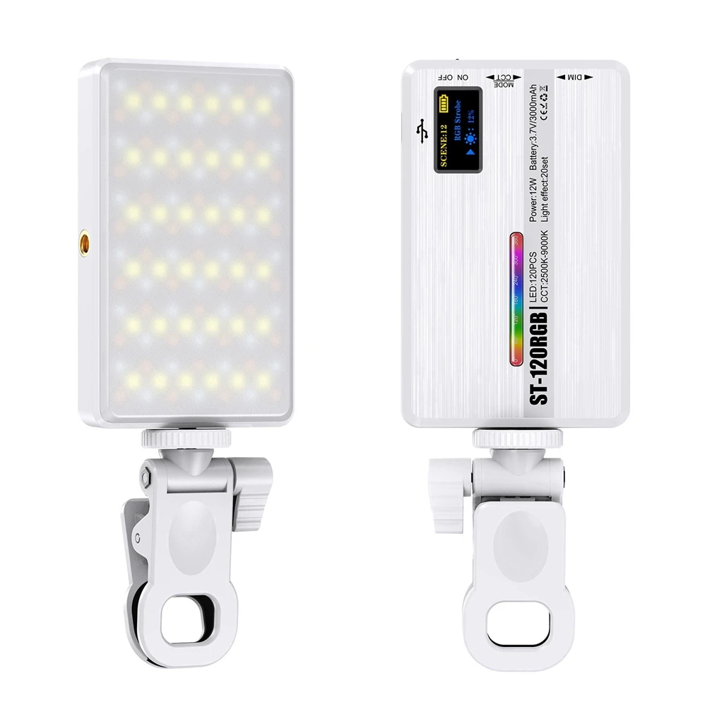 Hot sale Bi-Color LED Selfie Light with Clip 3000mAh Rechargeable Battery Ideal for Video Conferences, Vlogs, and Laptop Use
