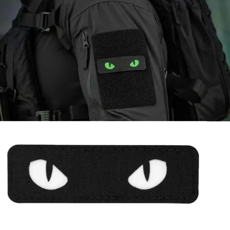 

Morale Embroidered Patches Cat Eyes Patches Tactical Motorcycle Biker Tags Hook And Loop Badge Emblem For Backpack