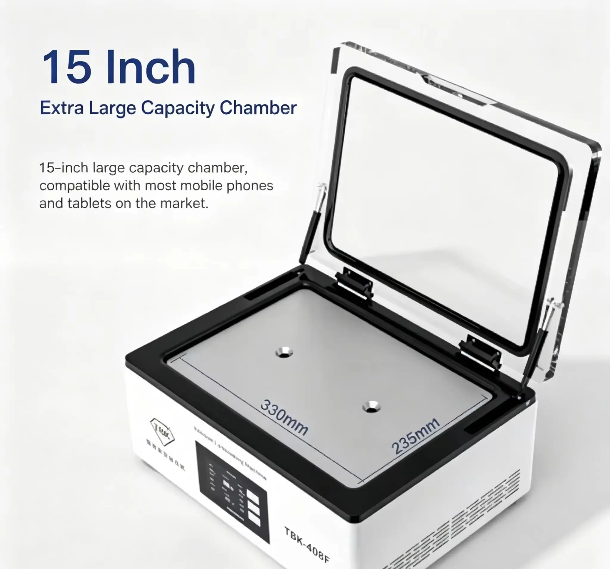 OCA Laminating Machine Bubble Remover 15 Inch Vacuum Laminator For Mobile Phone Screen Repair TBK 408F