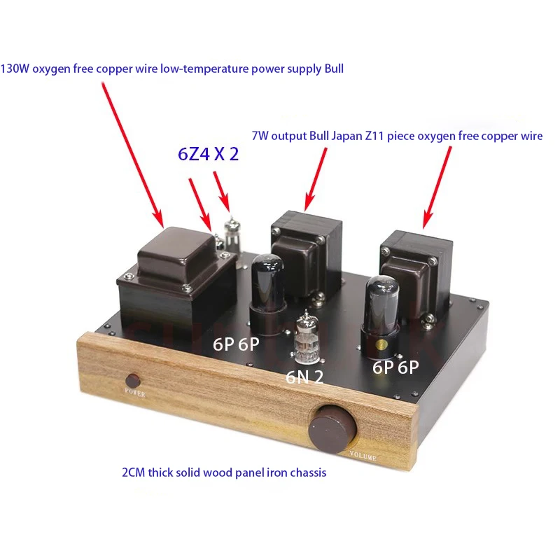 Sunbuck 6N2+6P6P 6Z4X2 Rectifier Electronic Tube Power Amplifier Gallbladder Machine 4WX2 Power Amplifier Audio