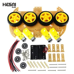 Smart Car Kit 4WD Smart Robot Car Chassis Kits with Speed Encoder and Battery Box for arduino Diy Kit