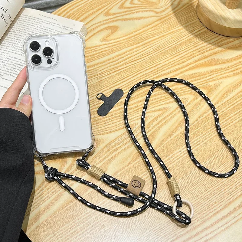 

For Magsafe Wireless Charging Case For iPhone 16 Pro 13 15 11 12 14 Pro Max Soft Magnetic Crossbody Necklace Strap Lanyard Cover