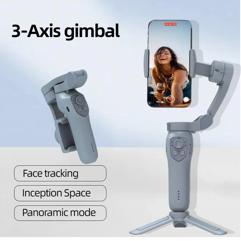 

Gimbal Stabilizer for Smartphone, Focus Face Tracking for iPhone Android Foldable 3Axis Handheld Phone Gimbal for Video Recordin