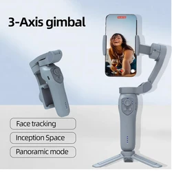 Gimbal Stabilizer for Smartphone, Focus Face Tracking for iPhone Android Foldable 3Axis Handheld Phone Gimbal for Video Recordin