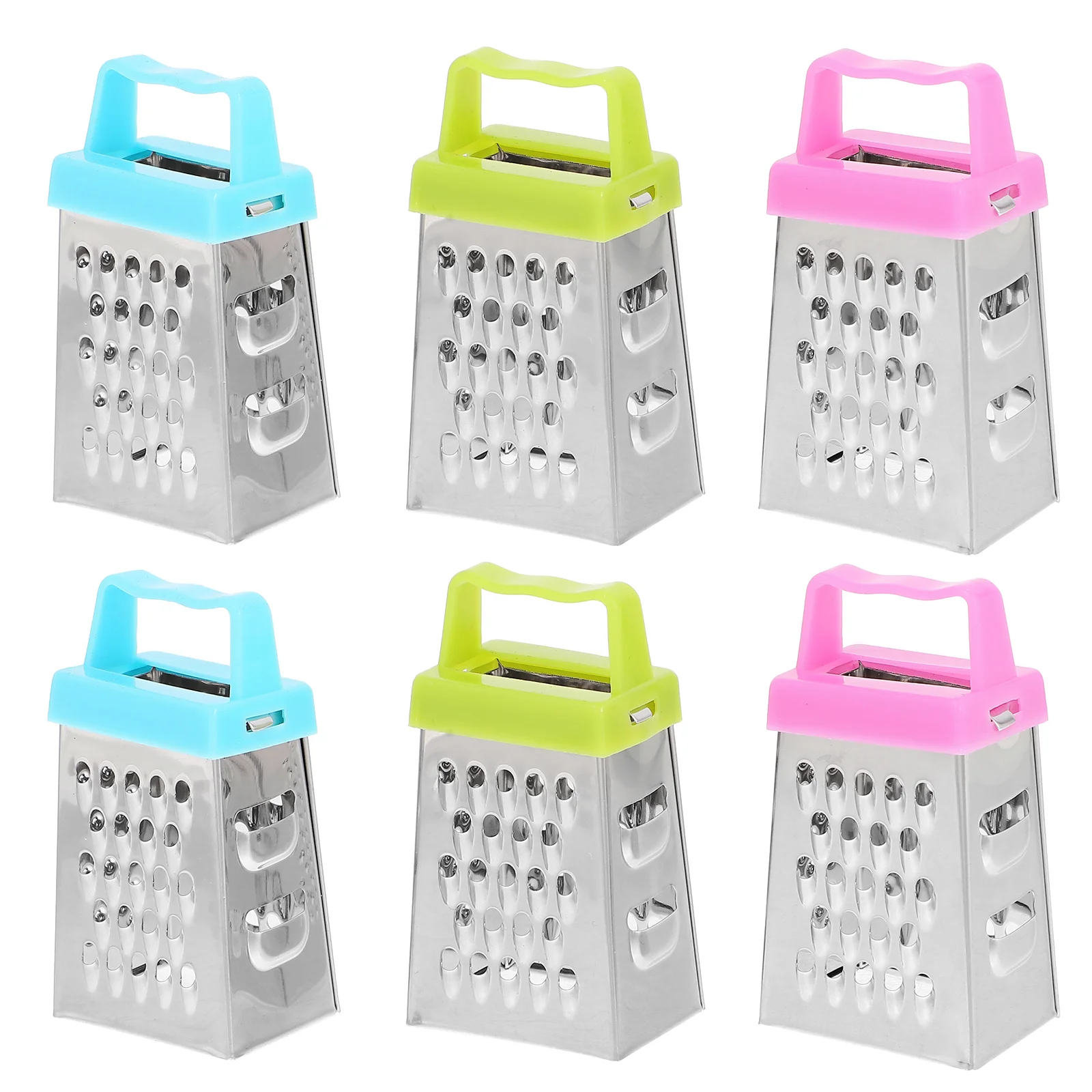 6 Pcs Boxes Mini Cheese Grater Hand Cutting Machine Kitchen Graters Supplies Stainless Steel Multi-use Vegetable Baby