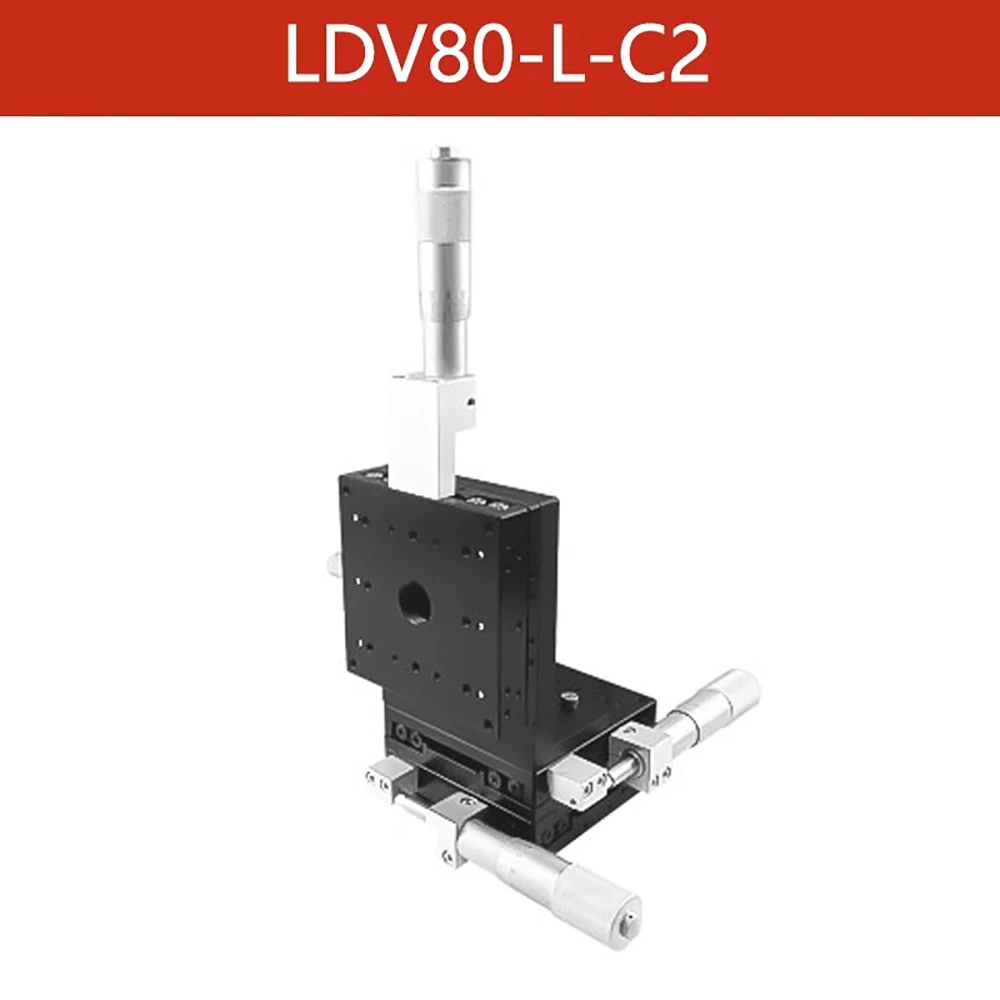 XYZ Three-Axis Vertical Lifting Stage High Precision Manual Micro-Positioning Slide Platform LDV80-L-C2
