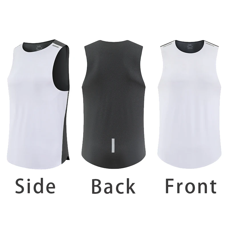 Men Gym Jogging Vest Tank Basketball Sport Wear Male Running Sleeveless Shirt Muscle Fit Top Training Outdoor Clothes Breathable