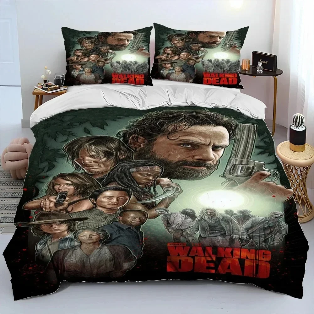 

Horror TV The Walking Dead Lincoln Comforter Bedding Set,Duvet Cover Bed Set Quilt Cover Pillowcase,King Queen Size Bedding Set