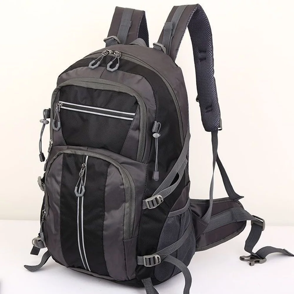 50L ナイロンバックパック キャンプバッグ アウトドア スポーツ ハイキング トレッキング クライミング 旅行 ショルダー 反射材付き シューズ収納可能 ラゲッジ アウトドア メンズバッグ