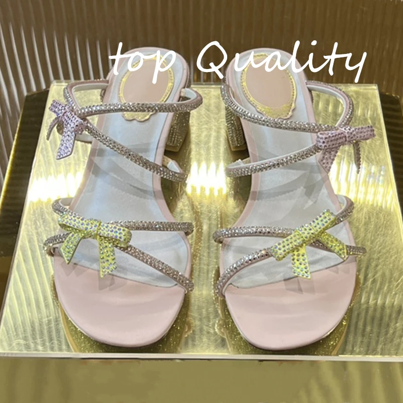 

Summer women's shoes Fashion sandals Diamond inlay leather material Banquet and Dance Party Low heel design 4.5cm