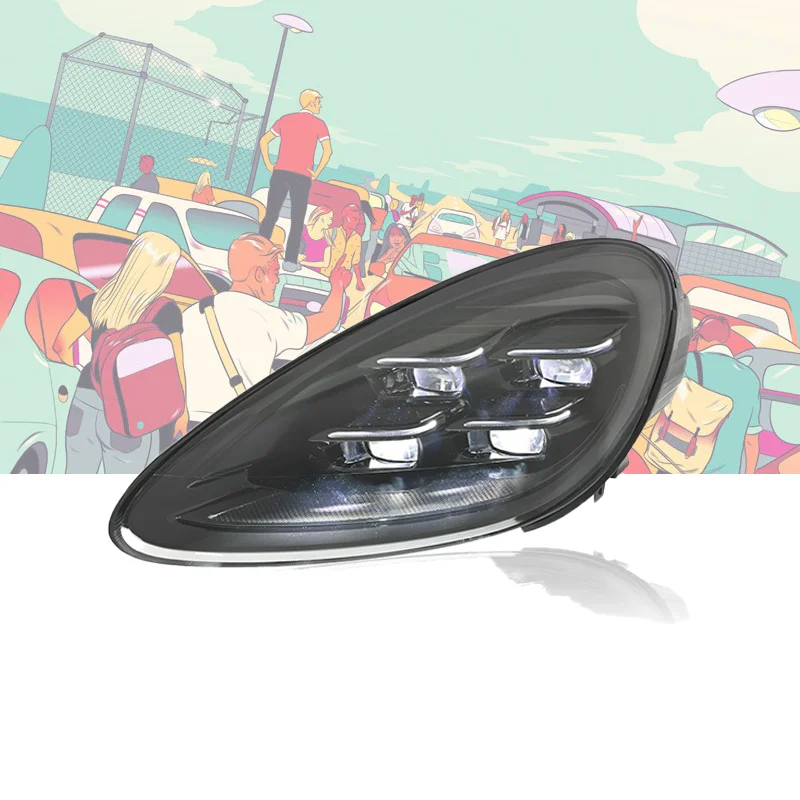 

For Porsche Cayenne 2011-2018 Car Accessories Auto Headlamp Star Racing Streamer LED Headlight Assembly