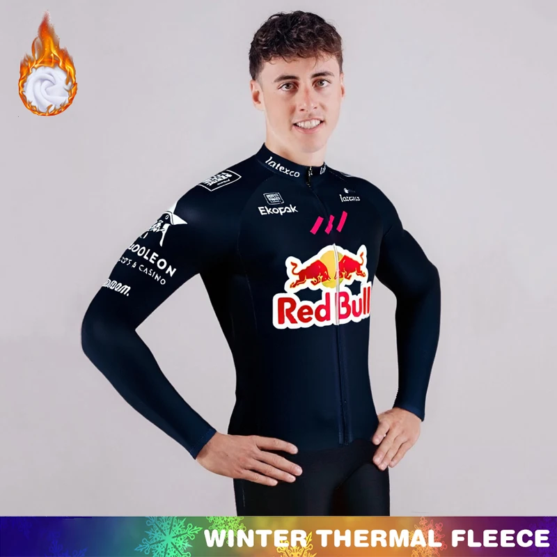 

Cycling Jumper Termal Fleece Jersey RED BULL Suit Man Winter Thermal Clothes Men Bicycle Men's Clothing Mens 2025 Set Bib Outfit