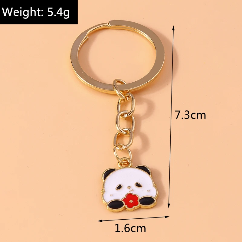 Niedliche Emaille Panda Schlüssel bund Katze Schlüssel ring Anhänger für Auto Schlüssel halter Frauen Mädchen Handtasche Zubehör DIY Schmuck Geschenke – Detail 10
