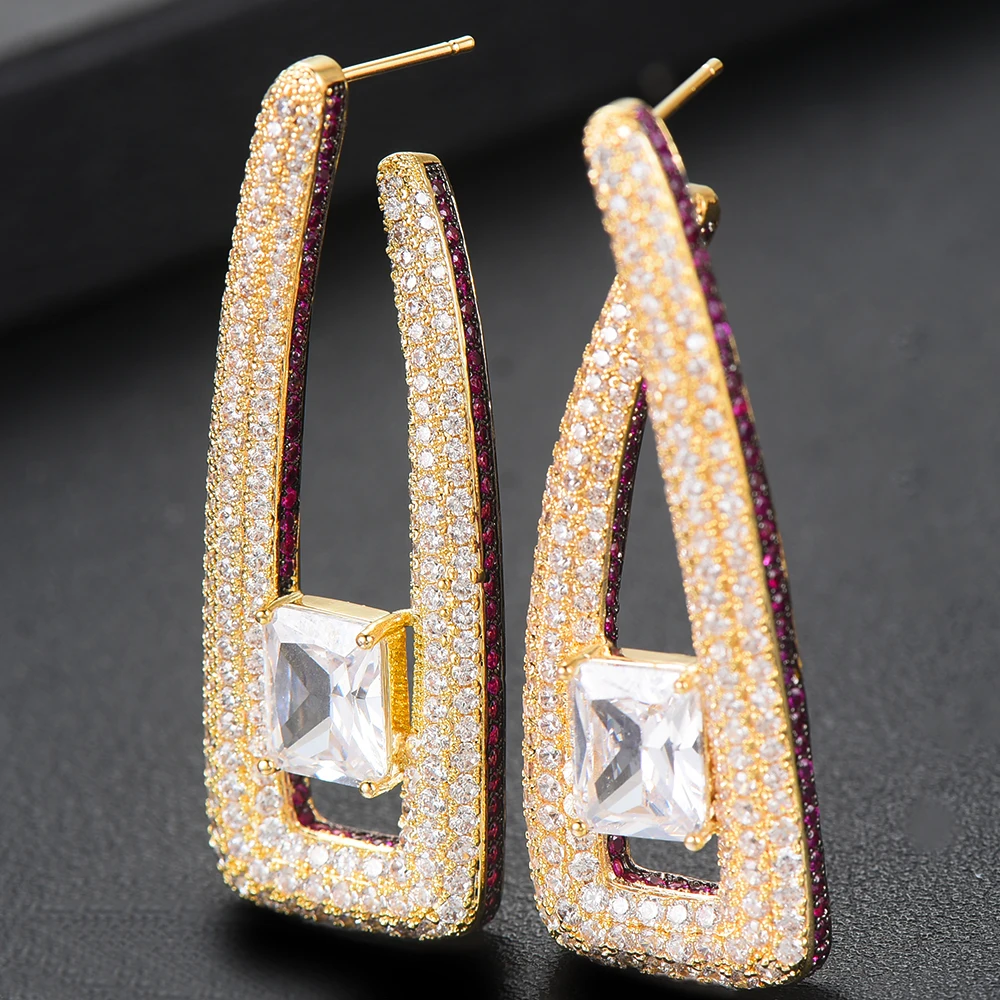 

Missvikki Luxury Big Lily Pendant Earrings for Women Daily Shiny Trendy Original Girl Gift Bloom High Quality Korean Accessories