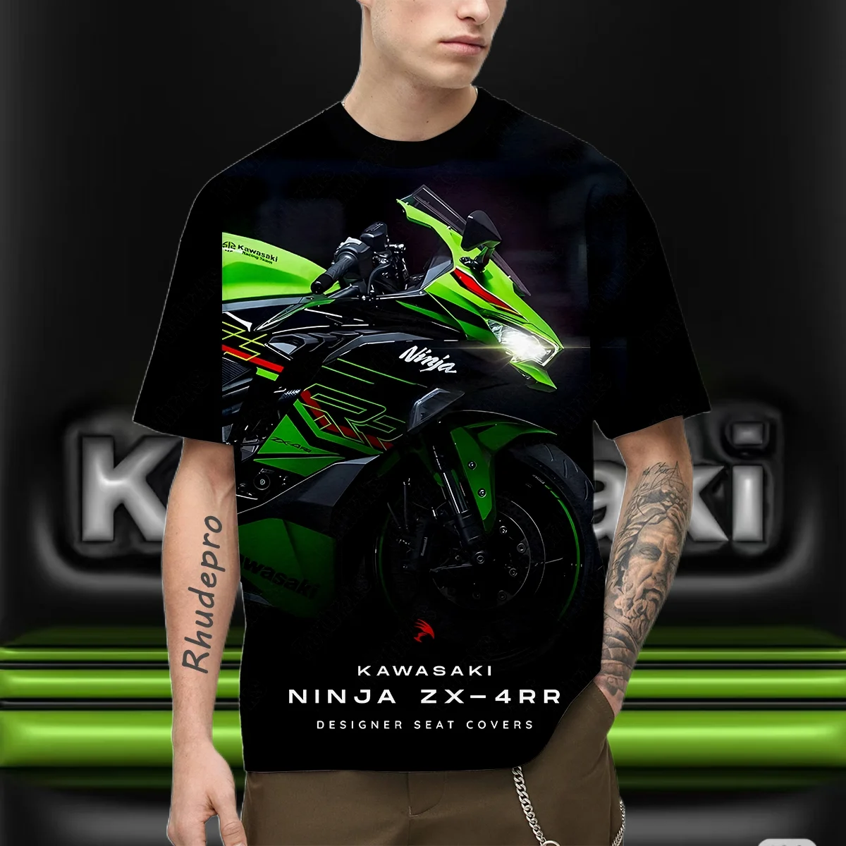 

25/26 летняя мужская мотоциклетная быстросохнущая футболка Kawasaki с локомотивом, повседневный дышащий гоночный костюм с круглым вырезом для детей/взрослых, тренировочный топ