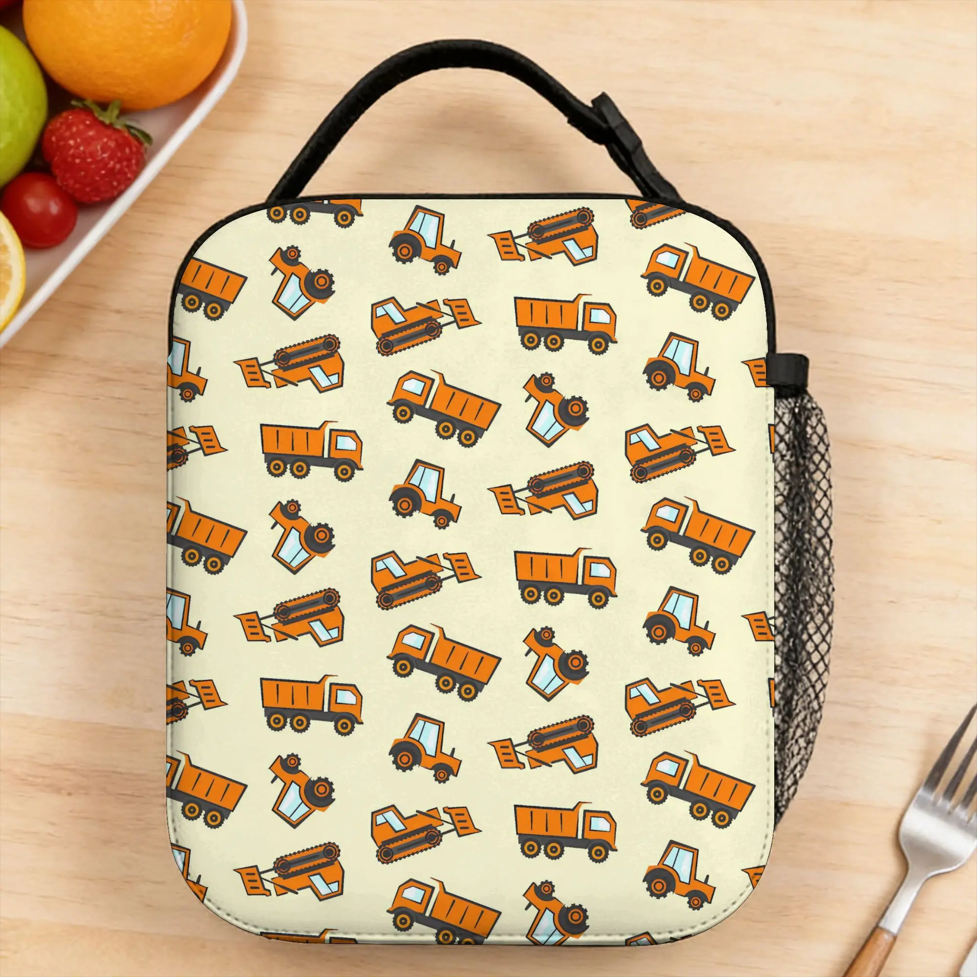 Excavator Construction Truck Lunch Bag For Child  Picnic Custom Lunch Box Casual Waterproof Tote Food Bags