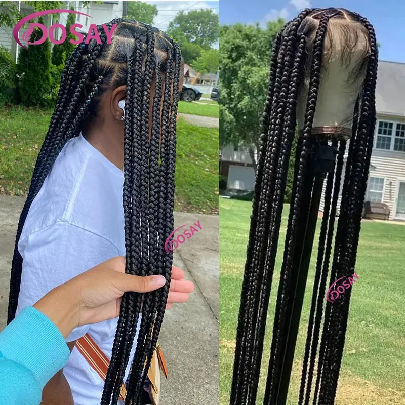 Synthetic Knotless Large Box Braids Lace Front Wig For Black Women Super Long Full Lace Front Wigs Box Braid Wig Braided Wigs