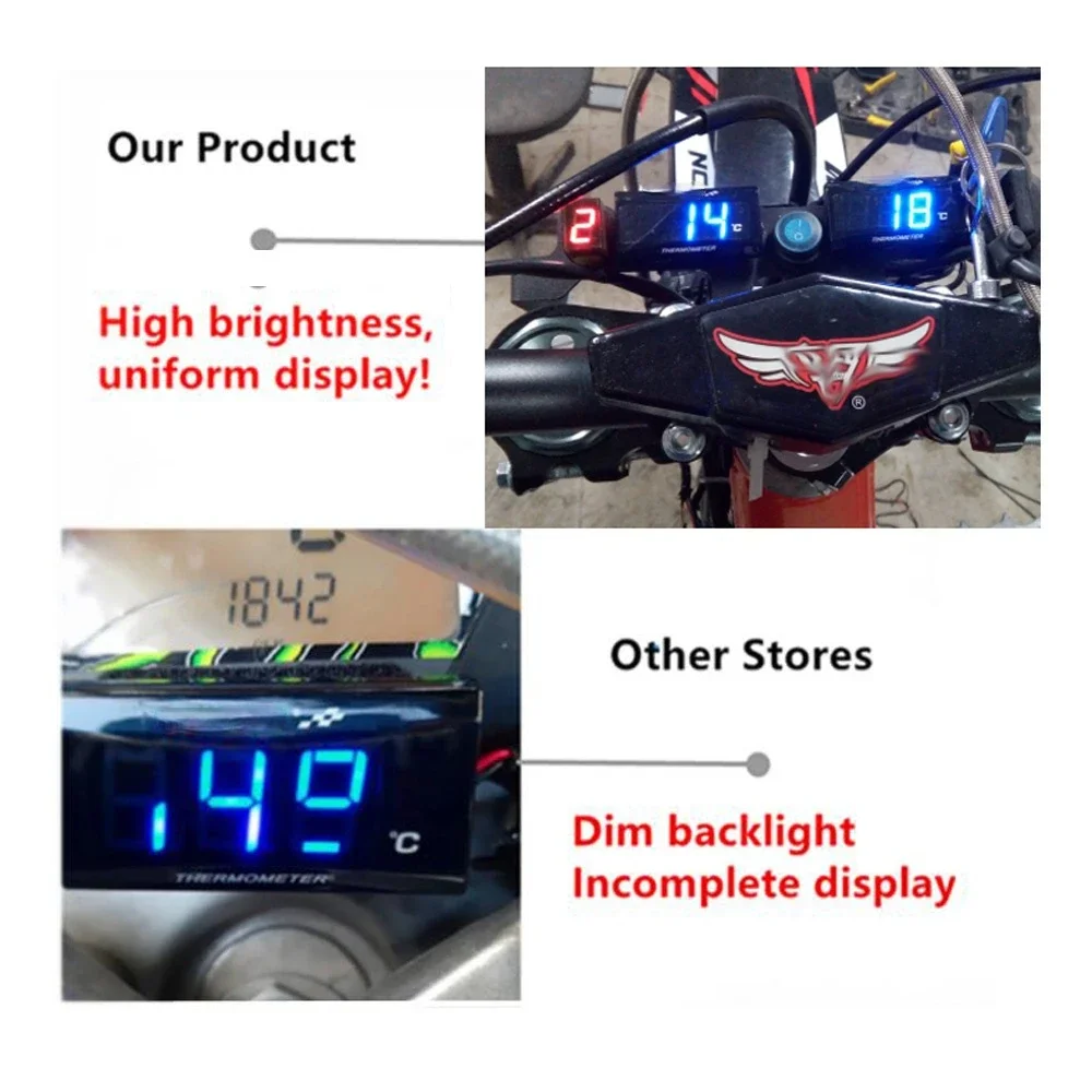 Motorcycle KOSO Water Temperature Mini Meter For XMAX250 300 NMAX CB 400 CB500X Sensor Water Temp Adapter Scooter And Racing